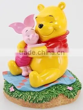 Lovely Winnie Bear With Pink Pig , Bear Figure Craft photo-3