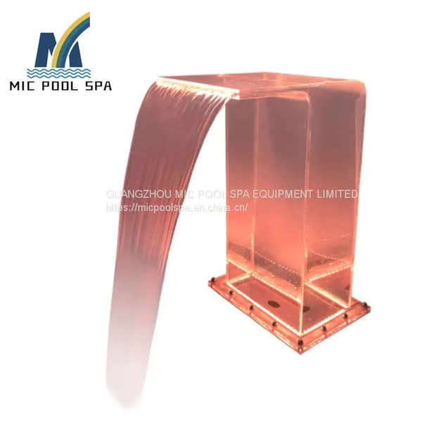 Acrylic Artificial Swimming Pool Water Curtain Cascade Fountain Waterfall With Transformer and Remote Controller photo-5