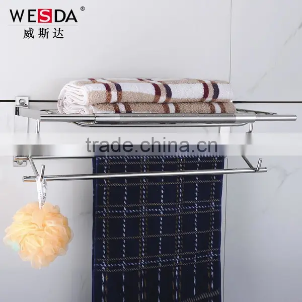 Wesda Stainless Steel and Alloy Bathroom Towel Shelf & Clothes Shelf A114 photo-2