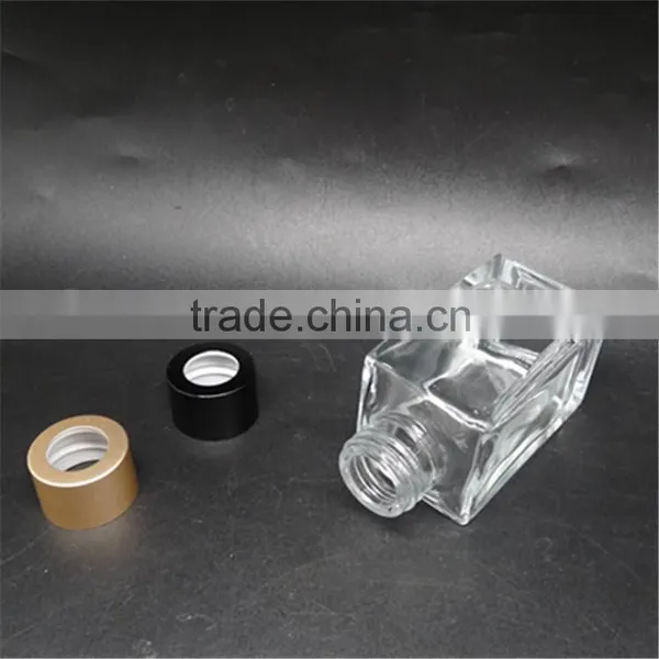 90ml Square Glass Material Clear Color Aroma Diffuser Bottles With Aluminum Caps photo-3