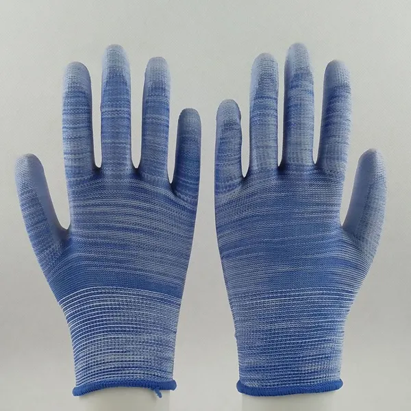 Polyester Knitted pu Palm Coated Safety Work Gloves photo-4