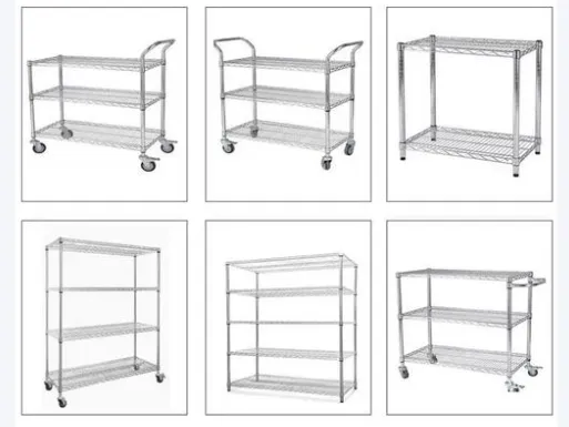 Heavy Duty Wire Shelf, Wire Shelving Freestanding Green Coated Heavy Duty Durable Steel Wire Rack Shelving photo-2