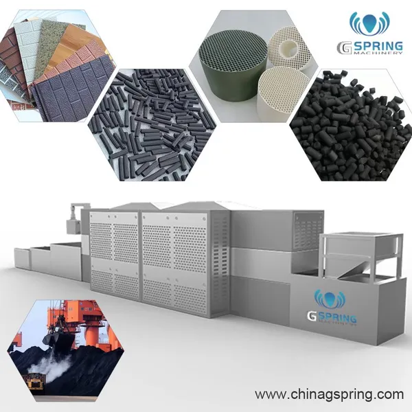 Tunnel Industrial Microwave Dryer for Coal and Construction Materials Continuous Belt Type photo-1