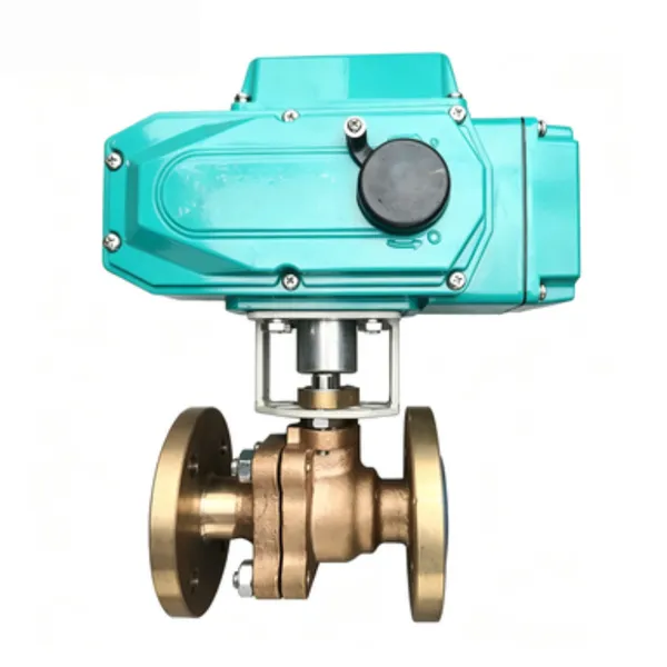Marine Electric Actuated Bronze Ball Valve With Limit Switch Feedback Signal photo-4