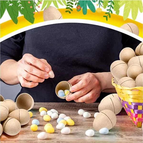 Industrial Compostable Molded Pulp Easter Eggs, Paper Mache,unpainted