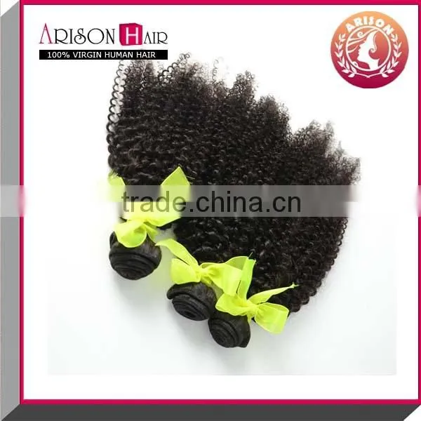 Top Grade 100% Brazilian Cheap Human Hair Kinky Curly Lace Closure With Hair Bundles photo-3