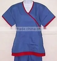 Contrasting Mock Wrap Suit Royal/Red