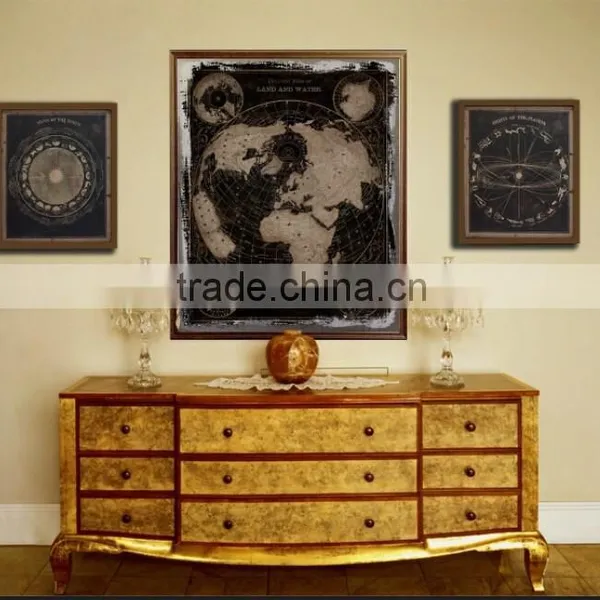 3-Panel MDF Paper Print Map Modern Canvas Wall Art Living Room Decoration photo-4