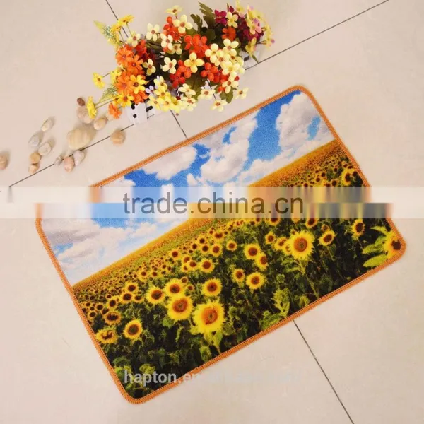 50*80cm Loop Pile Printing Carpet With Anti-slip Backing Latex/tpr Flower Moden Design Nylon Printing Mat photo-3