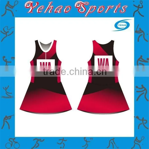 Popular Cheap Wholesale Full Sublimation Printing Team Netball Dress photo-3
