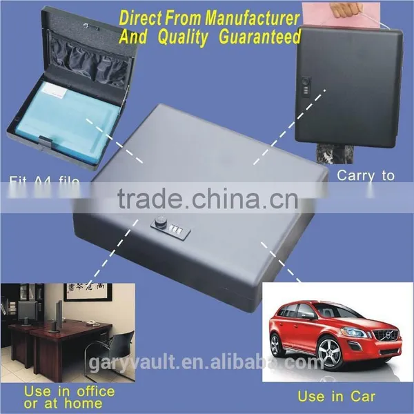 Wholesale - MC550 Microvault Combination Mini Car Gun Pistol Portable Security Storage Steel Safe Box (Ipad Box),A4 Document Box