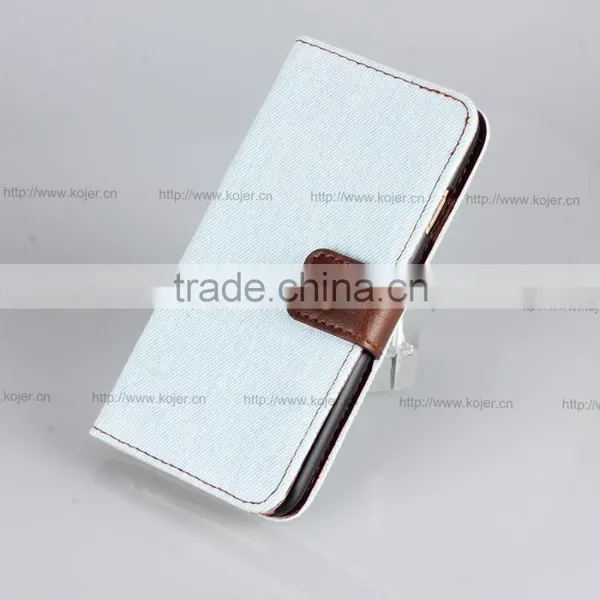 Denim Wallet Stand Flip Phone Case For Iphone 6 photo-4