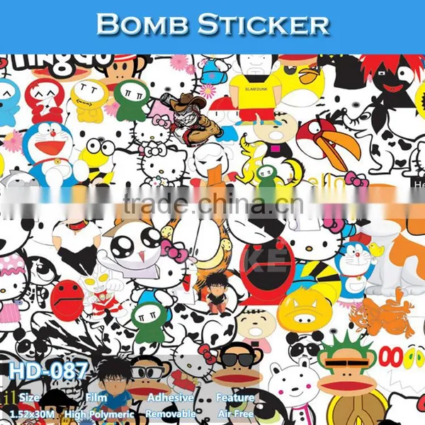 HD-083 Air Bubble Free High Definition Car Body Wrapping Film Design Bomb Sticker photo-5