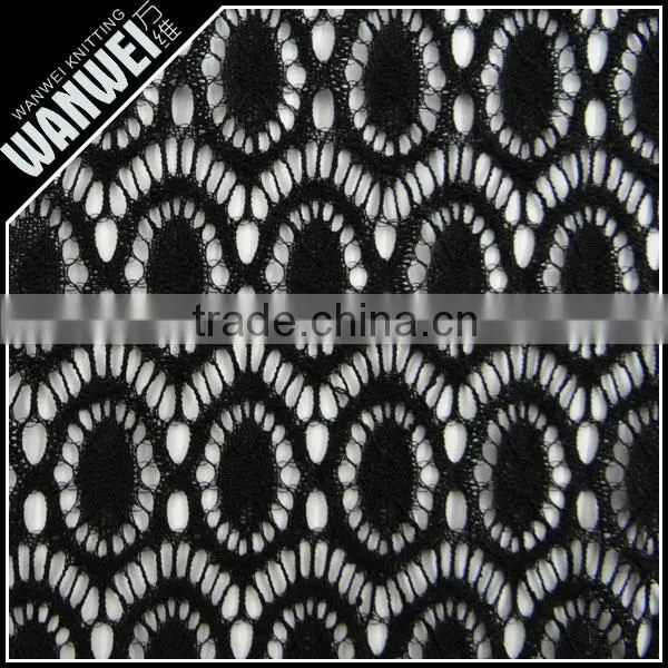 Dots Design Flower Pressure Yarn Crochet 80% Polyester 20% Spandex Fabric Lace Fabric for Fashion Dress 5014 Quality Choice