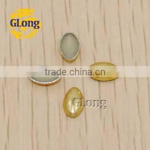 8mm Hot Fix Oval Golden Aluminum DIY for Clothing Bag Shoe Accessories #GT112-8Z(002)