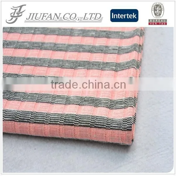 Jiufan Textile Customized Design Yarn Dyed Rib RT Span Fabric High Quality Knitting Hacci Fabric photo-2