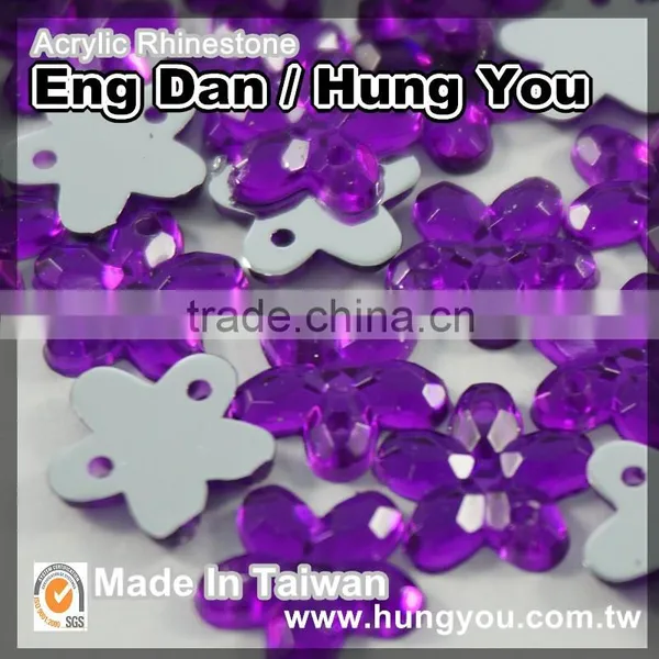 Fashion Accessories Made in Taiwan Flower Shape 2 Holes Rhinestones photo-3