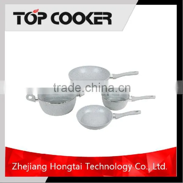 Induction Marble Coating Cookware Sets With Glass Lid photo-2