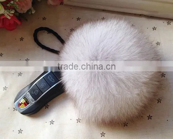 Fox Fur Ball Key Chain / Fur Pom Poms / Fox Fur Keychain photo-4