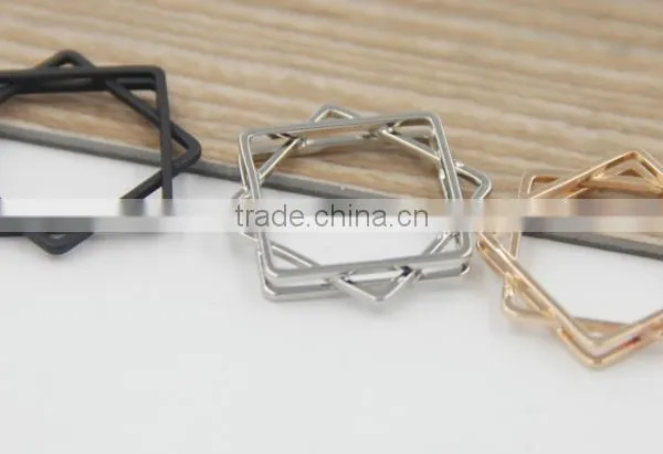 Rock n Roll Stacking Square Brass Gold Silver and Black Ring photo-6