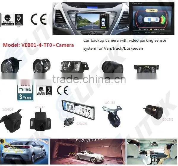 Ultrasonic Radar Detector With Car Night Vision Reverse Camera DC12V for Toyota