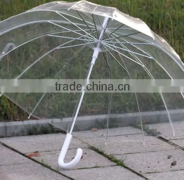 Fashion Promotion High Quality Environmental 16 k Pvc Plastic Umbrellas Transparen photo-5