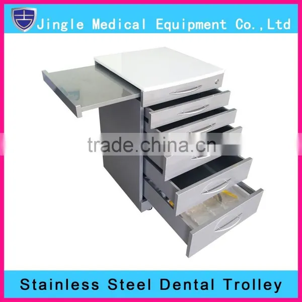 Stainless Steel Medical Trolley With 5 Drawers