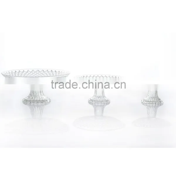 Hot Sale Diamoned Embossed Glass Plate With Glass Lacework Base photo-3