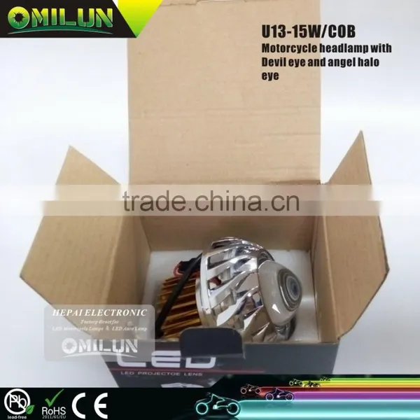 15W LED U13 Motorcycle Lamp With Angel Halo Eyes photo-3