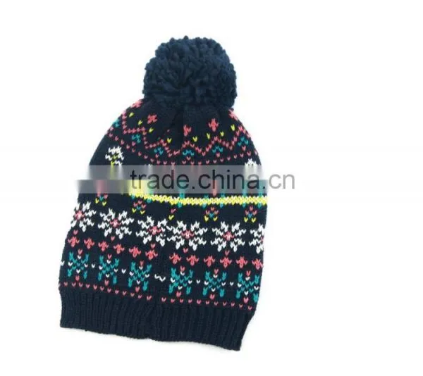 New Winter Warm Women Beret Braided Knit Crochet Baggy Beanie Flower Hat Ski Cap