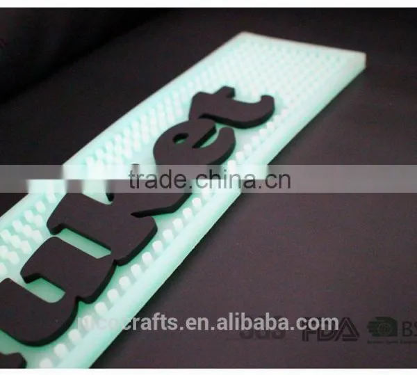 Save 10% Rectangle Soft Pvc Noctilucence Bar Mat, Custom Bar Spill Mat photo-6