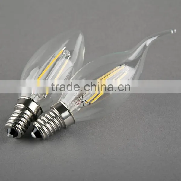 Mingshuai Chandelier LED Filament Candle Candelebra C35 Full Glass Lamp 4W E14 Dimmable photo-6