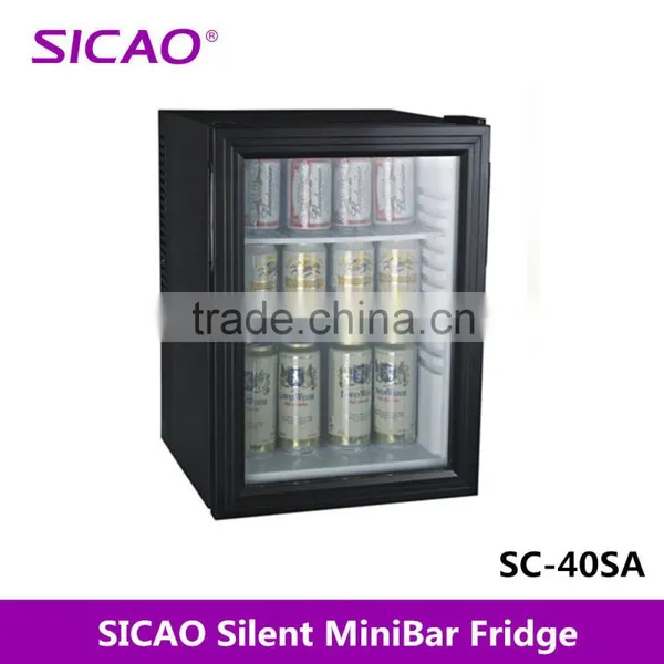 40 Liter Glass Door Silent Hotel Mini Bar, Silent Mini Fridge