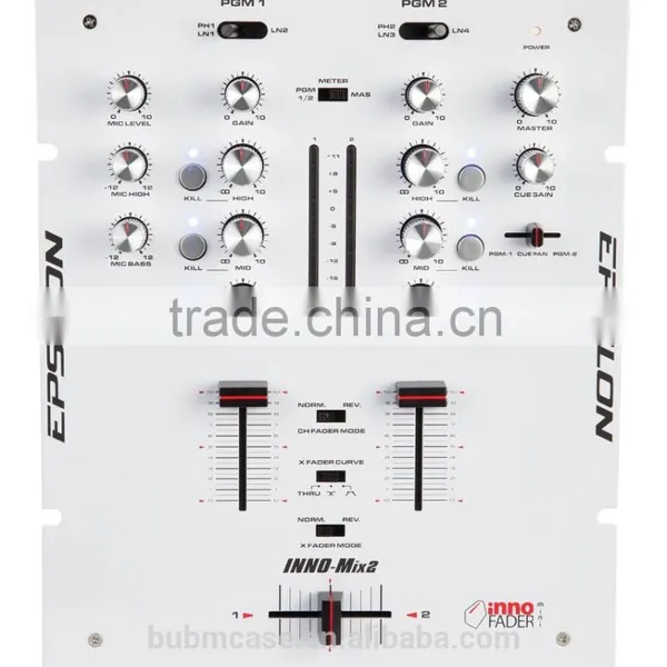 Factory Price EPSILON INNO MIX 2 Channel SCRATCH DJ Mixer With Balance TRS 1/4 Master Outputs & 1/4 Headphone Input photo-2