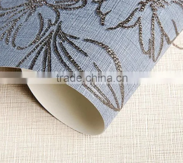 Floral Sky Blue Color Home Decor Wallpaper photo-4