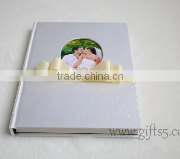 Custom Handmade Wholesale Wedding Guest Books With Silk Hardcover photo-2