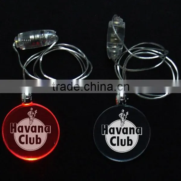 Flashing Necklace With Round Pendant