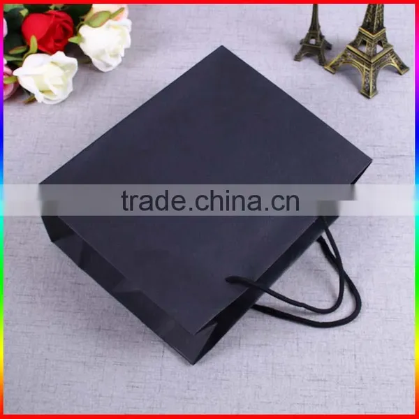 Custom Made Free Design Popular Black Kraft Paper Carry Bag With Logo Printing photo-2