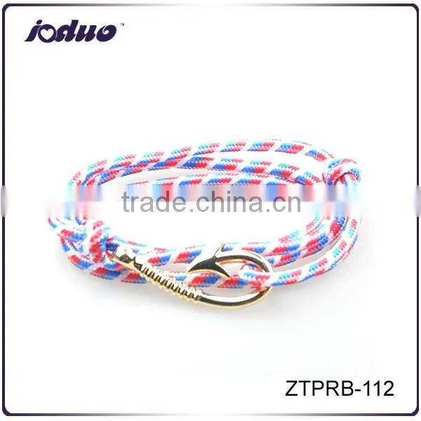 Wholesale Survival Golden Fishhook Anchor Design Paracute Bracelet