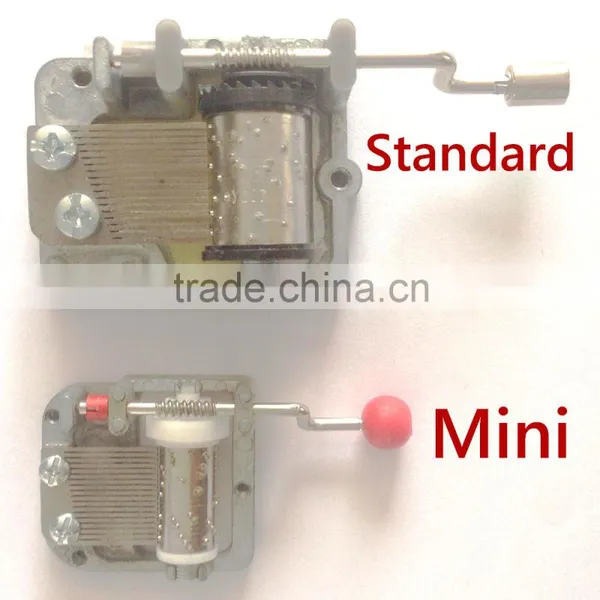 18 Note Mini Hand Crank Musical Box Movement photo-2