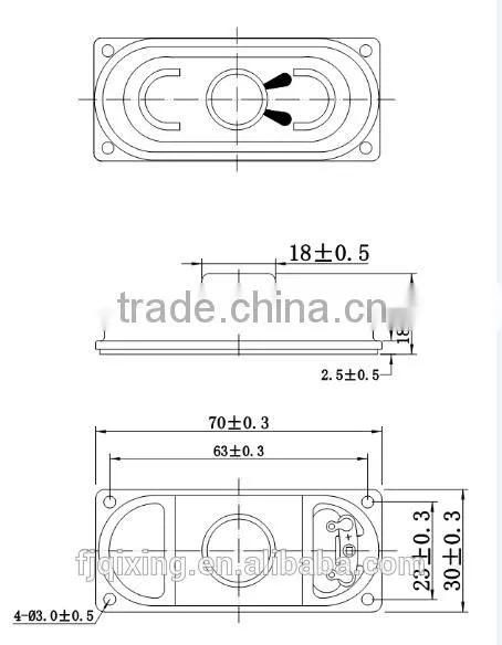Rectangular Shape 30x70mm 4ohm 5w Slim tv Speakers photo-3