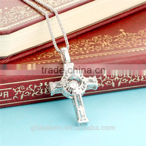 Dancing Gemstone Cross Necklace Clever Filigree Pendant 925 Sterling Silver Necklace Jewelry Necklace For Woman photo-2