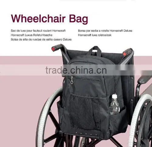 Topmedi Mesh Side Bag Power Electric Wheelchair Pannier Bag With Padded Loop Scooter Bag for Disabled