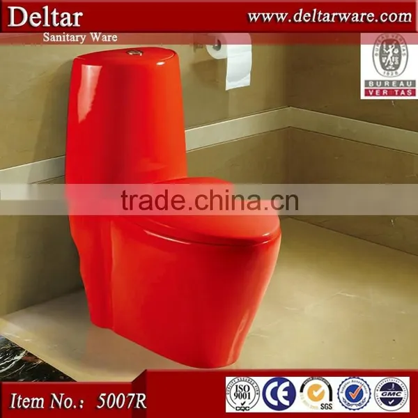 Glaze Smooth Toilet Bowl Color, One Piece Sanitary Ware Ceramic Yellow Toilet, wc Ceramic Color Toilet photo-4