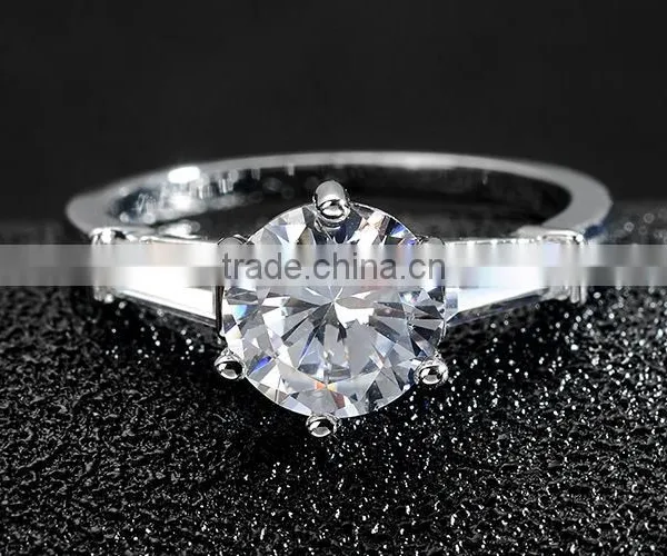 Women's Jewelry Silver Plating White Zircon Luxury Adjustable Engagement Rings photo-2