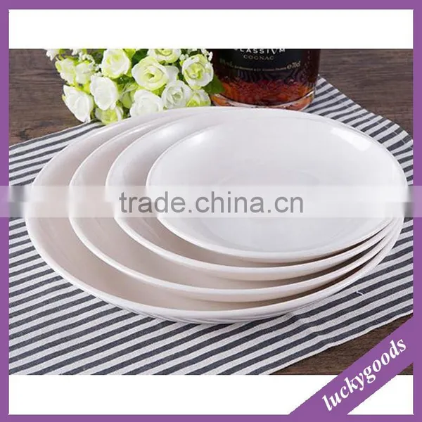 Blank Round Melamine Plate White Dinner Plate Flat Plate for Hotel photo-4
