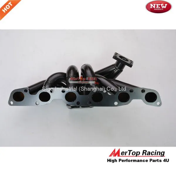 Mertop 3mm Thick Black Coated Niss** Skyline GTR R32 R33 R34 RB26DET RB26 T4 TWIN TOP MOUNT Turbo Exhaust Manifold photo-5