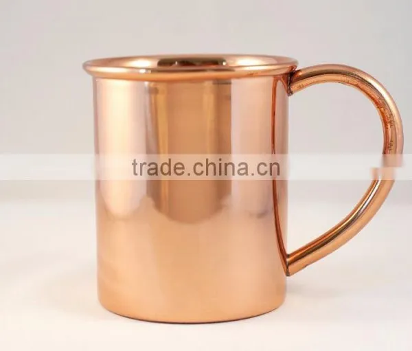 16 oz Solid Copper Mug - Authentic Moscow Mule Mugs With Riveted Handle photo-2