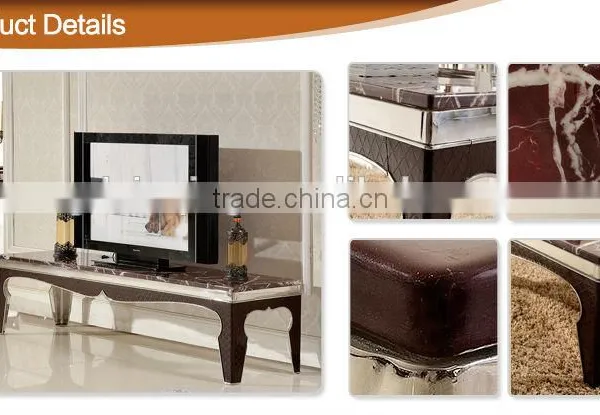 TH372 New Design Red Marble Modern Dining Tabel photo-3