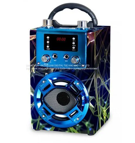 Portable Karaoke Wooden Bluetooth Speaker Box photo-4